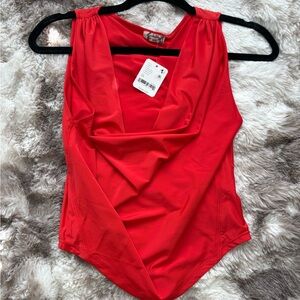 Free People Silky Red Top